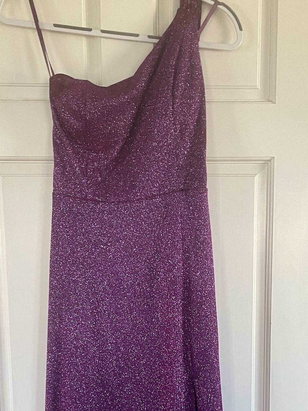 Sparkle Purple Maxi One Shoulder Dress